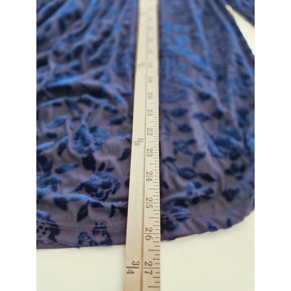Laurie Felt Womans Top Sz L Dark Blue Burnout Velvet Fairy Whimsigoth Romantic - Picture 8 of 9
